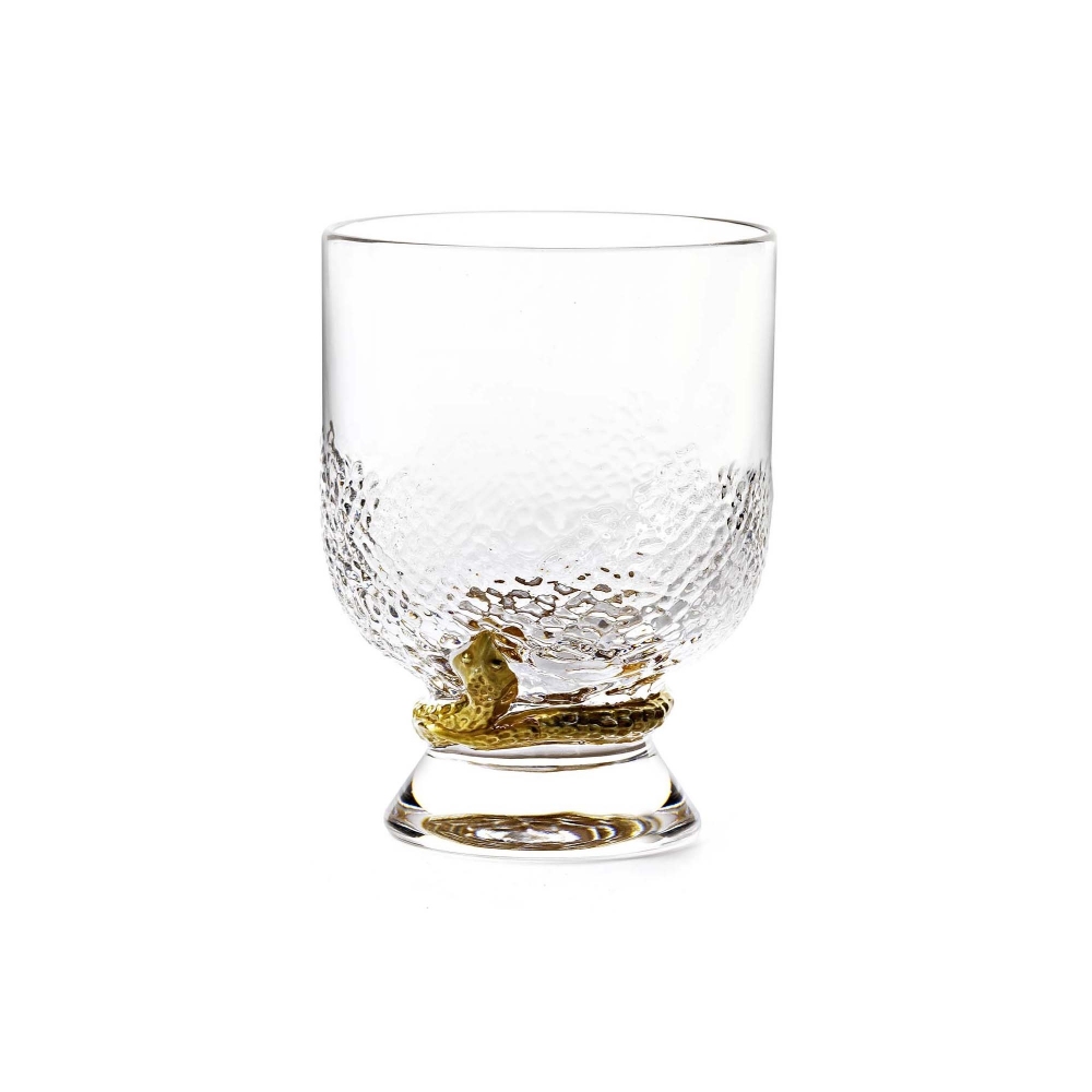 Roberto Cavalli Python Gold set of 2 old-fashioned glasses