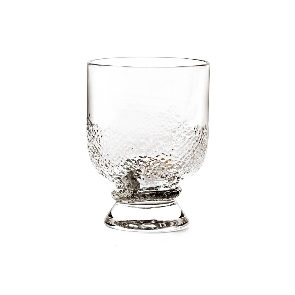 Roberto Cavalli Python Platin Set of 2 old fashioned glasses