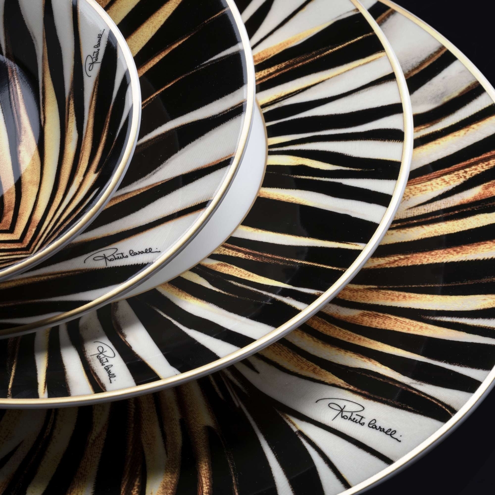 Roberto Cavalli Ray Of Gold Set of 6 dinner plates diam. 27,5 cm