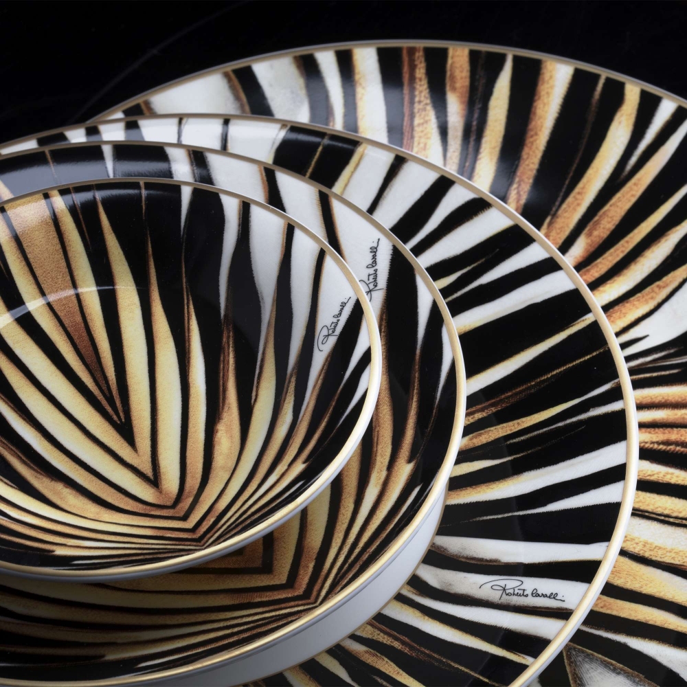 Roberto Cavalli Ray Of Gold Set of 6 dinner plates diam. 27,5 cm