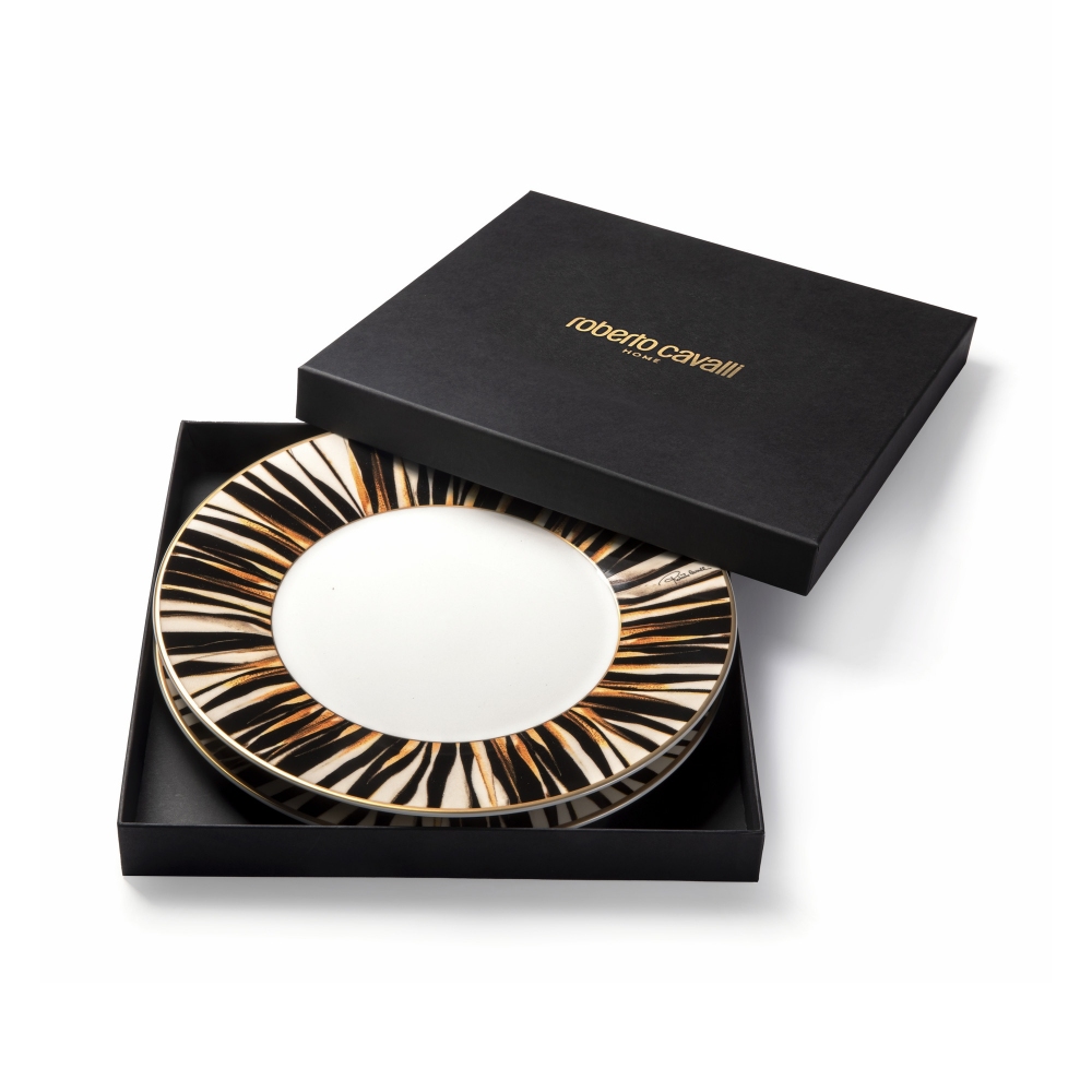 Roberto Cavalli Ray Of Gold Set of 6 dinner plates diam. 27,5 cm