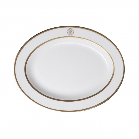 Roberto Cavalli Silk Gold Oval Dish diam. 36 cm