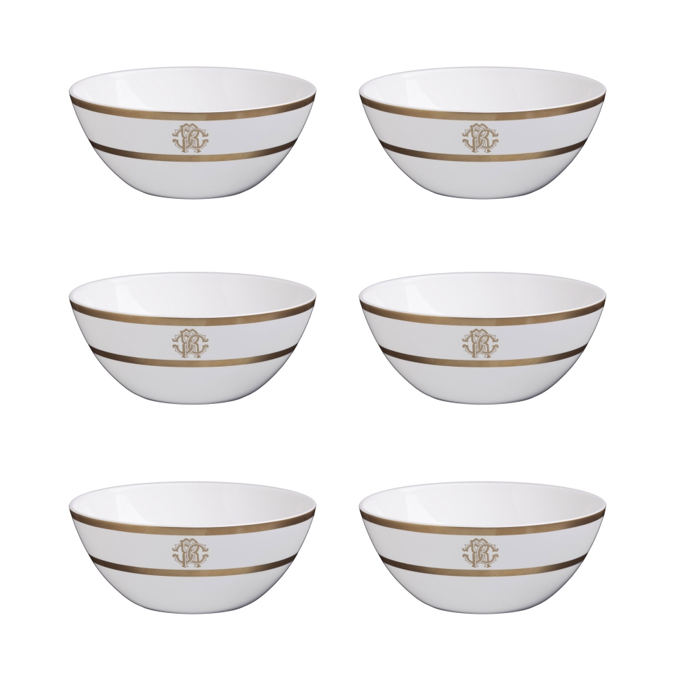 Roberto Cavalli Silk Gold set of 6 soup bowls