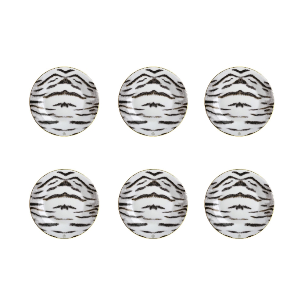Roberto Cavalli Tiger Set of 6 dessert plates diam. 21,5 cm