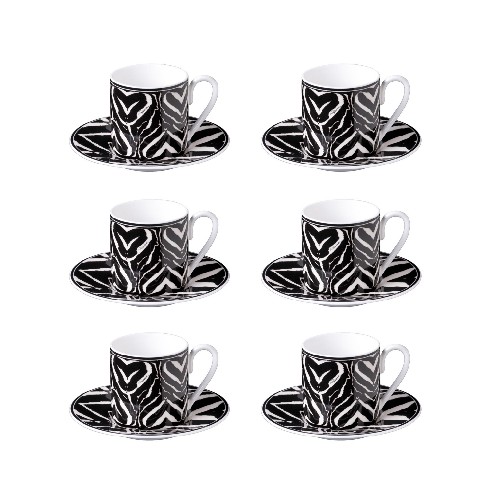 Roberto Cavalli Zebra set of 6 coffee...