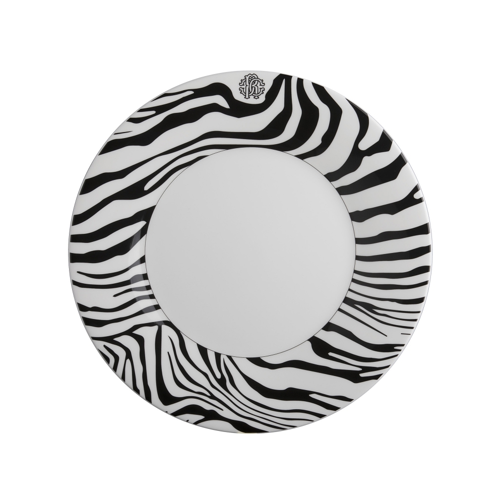 Roberto Cavalli Zebrage set of 6 dinner plates diam. 27,5 cm