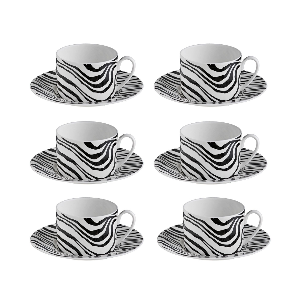 Roberto Cavalli Zebrage set of 6 tea...