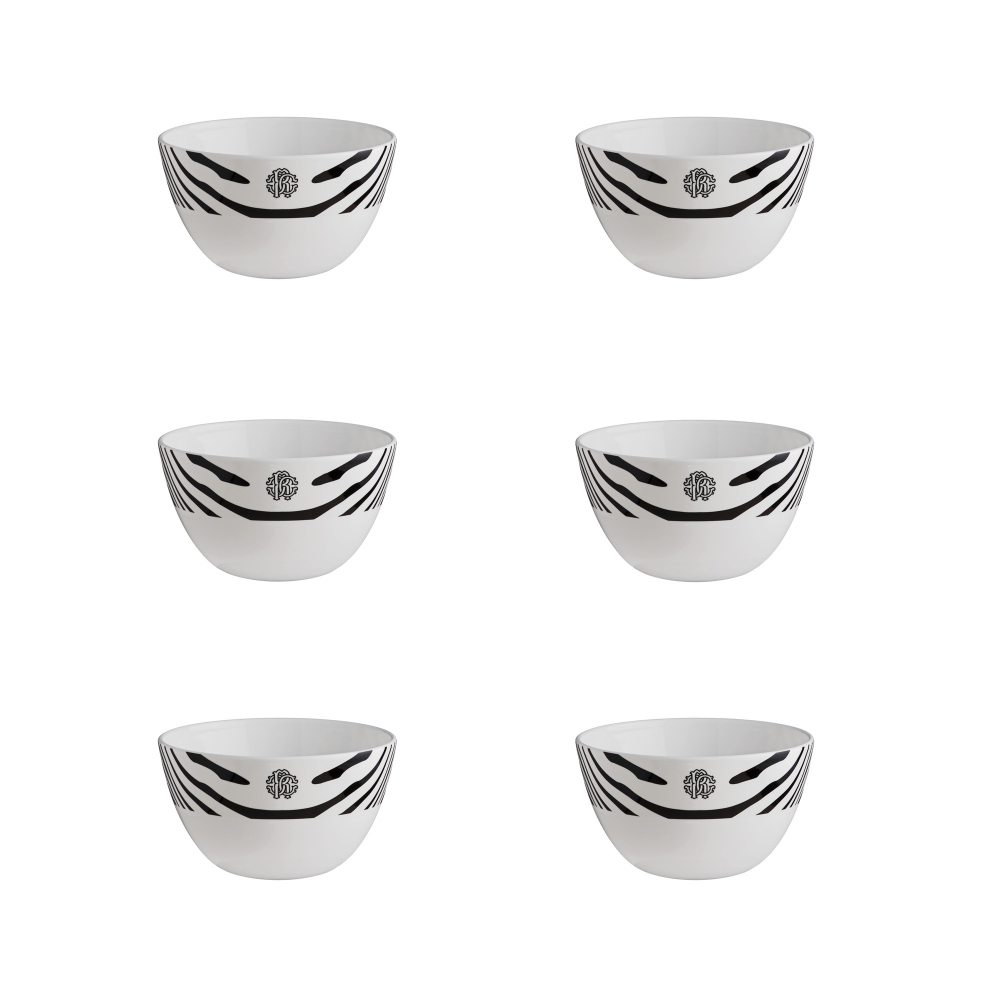 Roberto Cavalli Zebrage set of 6 rice bowls