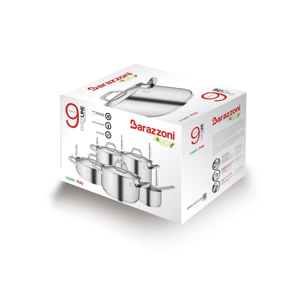 Barazzoni Batteria di pentole 9 pz Chef Line