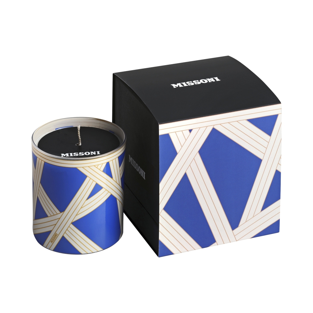 Missoni Candela profumata Nastri Bicolore 2 Blue Ã 8,5 x 9 cm