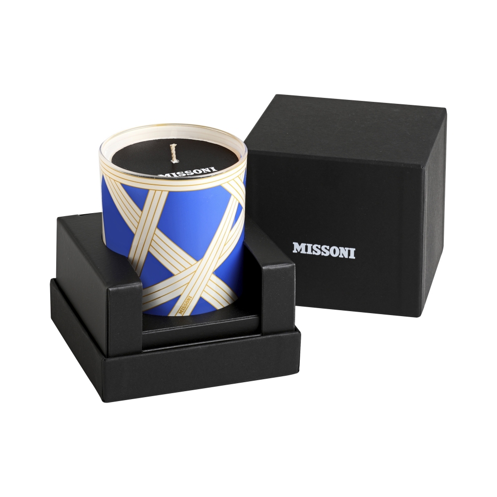 Missoni Nastri Bicolore 2 Blue Scented candle Ø 8,5 x 9 cm