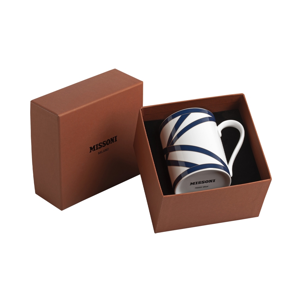 Missoni Nastri Blue Mug - Luxury box