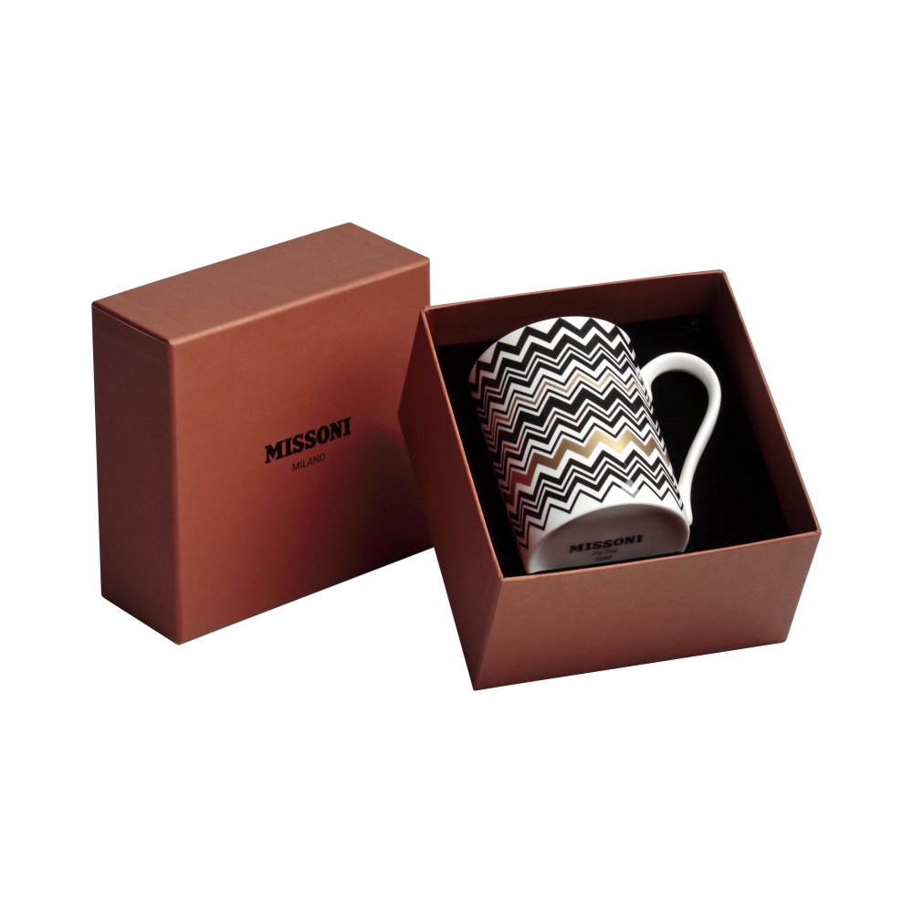 Missoni Zig Zag Gold Mug - Luxury box