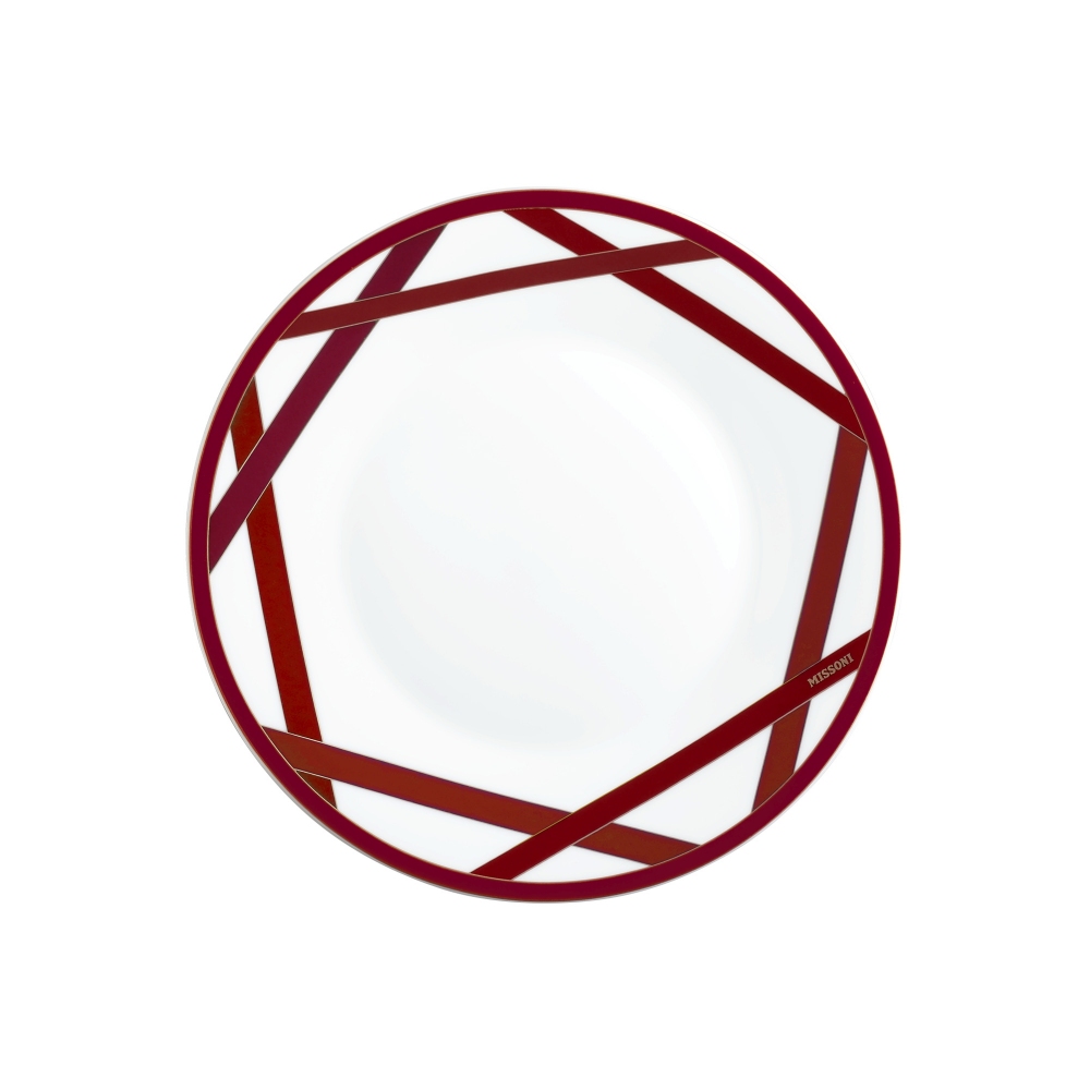 Missoni Nastri Bordeaux Set of 6 Dinner Plates diam. 27,5 cm