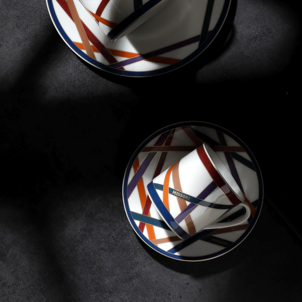 Missono Nastri Multicolor Set of 6 Dinner Plates diam. 27,5 cm