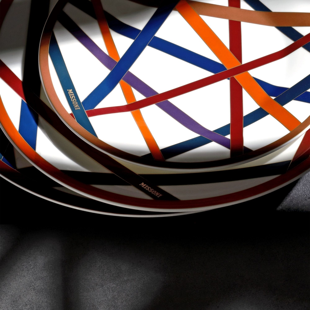 Missono Nastri Multicolor Set of 6 Dinner Plates diam. 27,5 cm