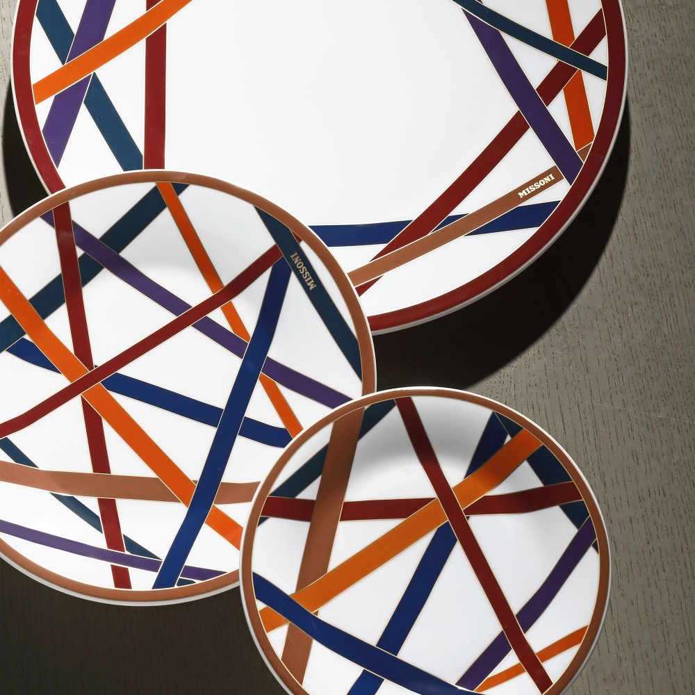 Missoni Nastri Multicolor Set of 6 Fruit Plates diam. 21,5 cm