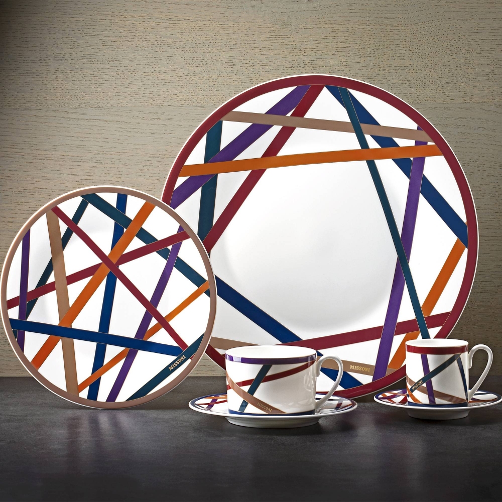 Missoni Nastri Multicolor Set of 6 Fruit Plates diam. 21,5 cm