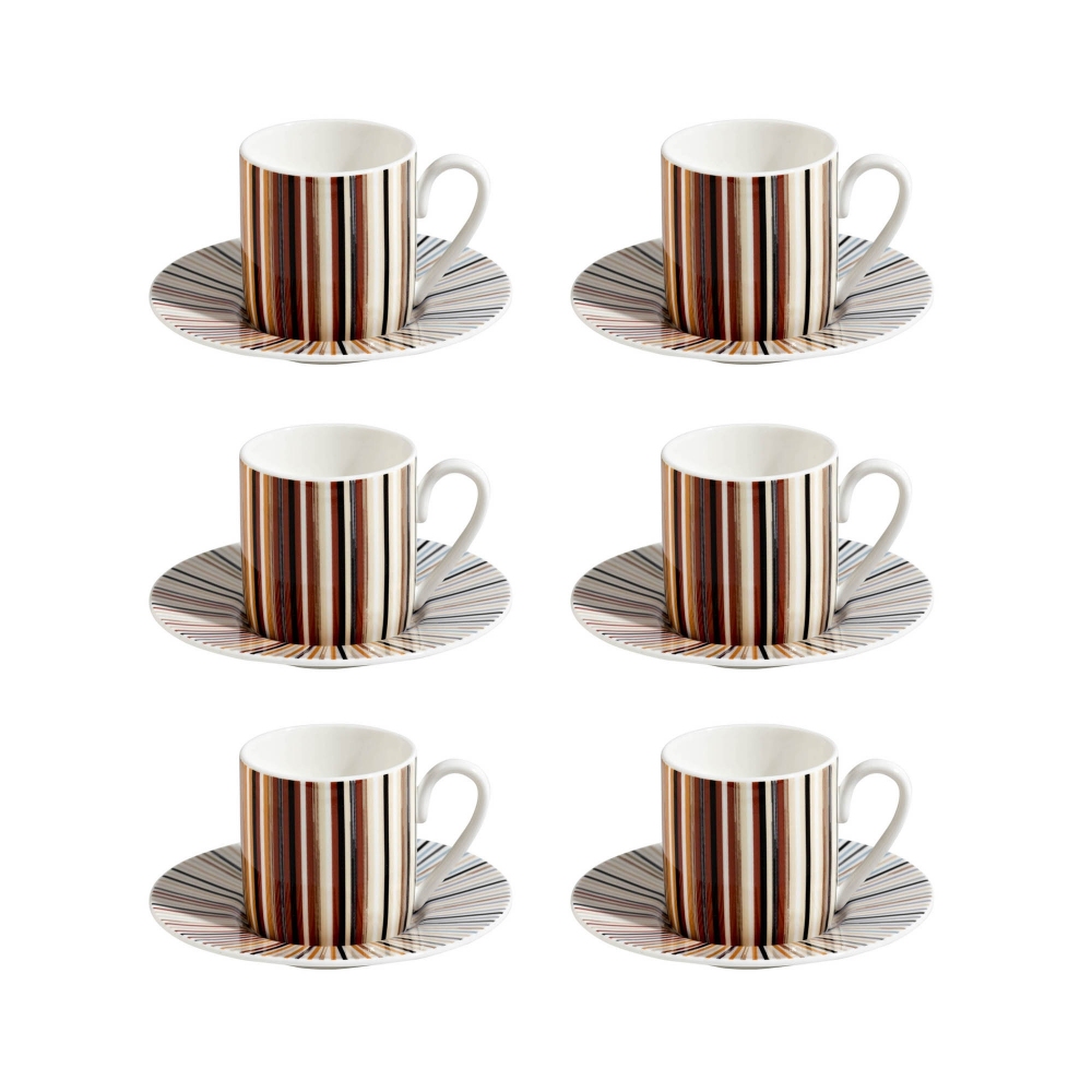 Missoni Stripes Jenkins 148 Set of 6 coffee cups with saucers - Luxury box
