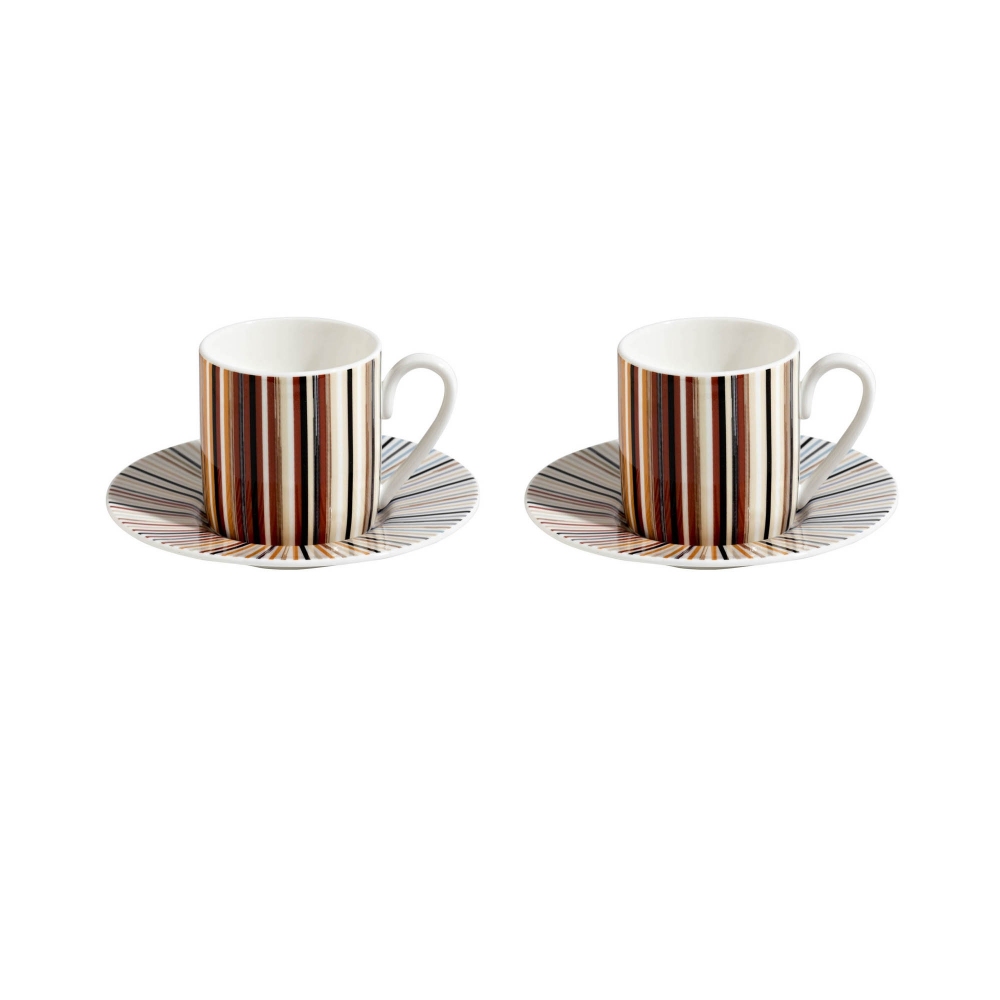 Missoni Stripes Jenkins 148 Set of 2 coffee cups with saucer - Luxury box