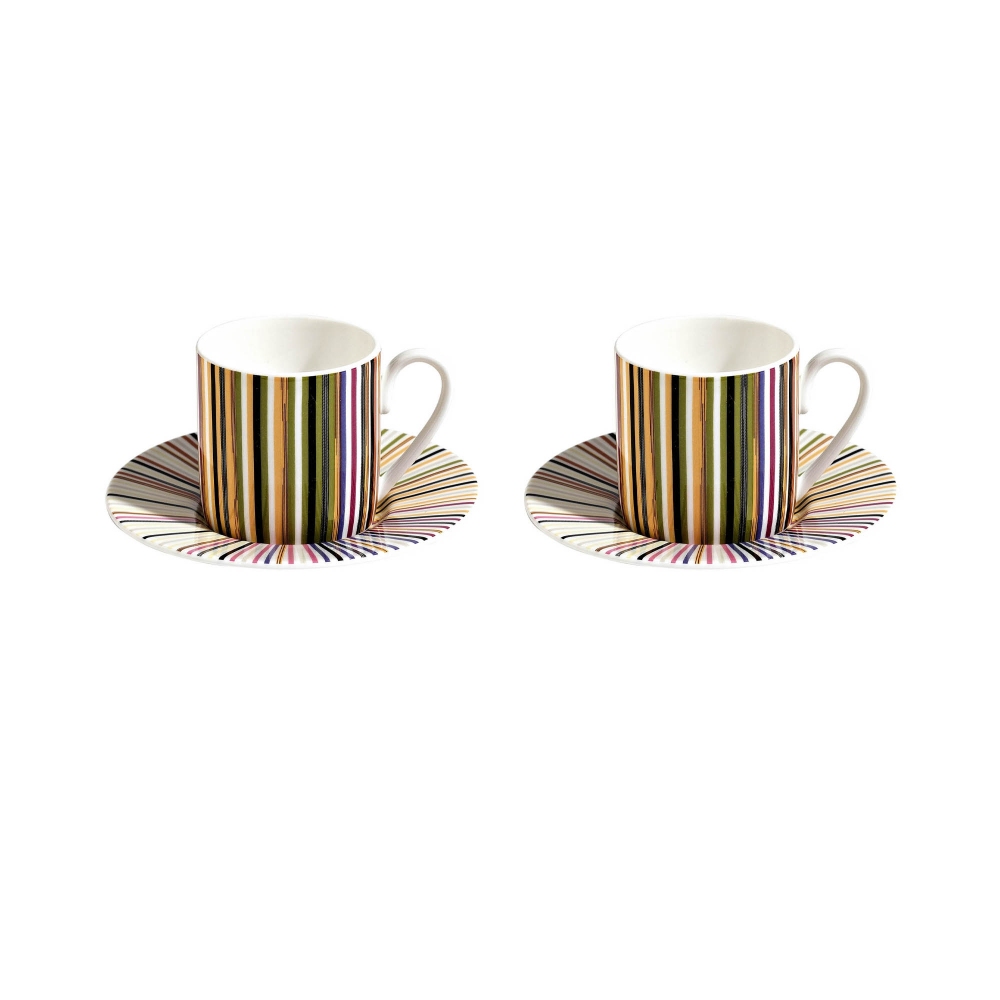 Missoni Stripes Jenkins 156 Set of 2 coffee cups with saucer - Luxury box