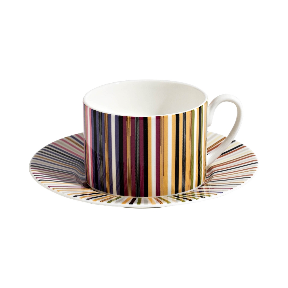 Missoni Stripes Jenkins 156 Set of 6 Tea Cups with Saucers - Luxury box