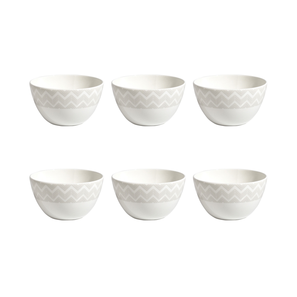 Missoni Zig Zag White Set of 6 Rice...