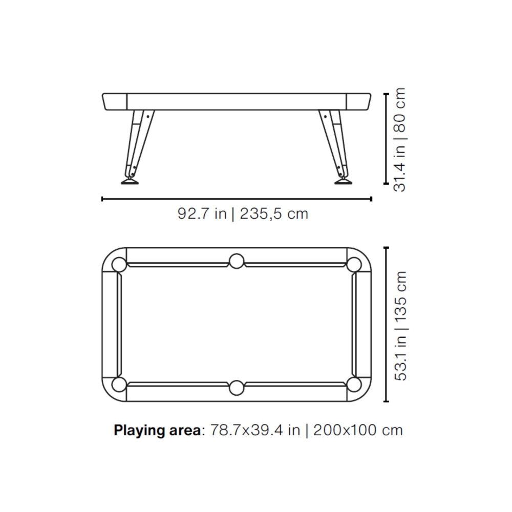 RS Barcelona Diagonal Indoor Pool Table (7 ft American)