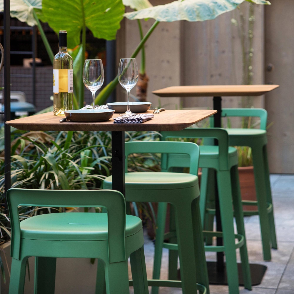 RS Barcelona Ombra Bar indoor/outdoor stool with backrest