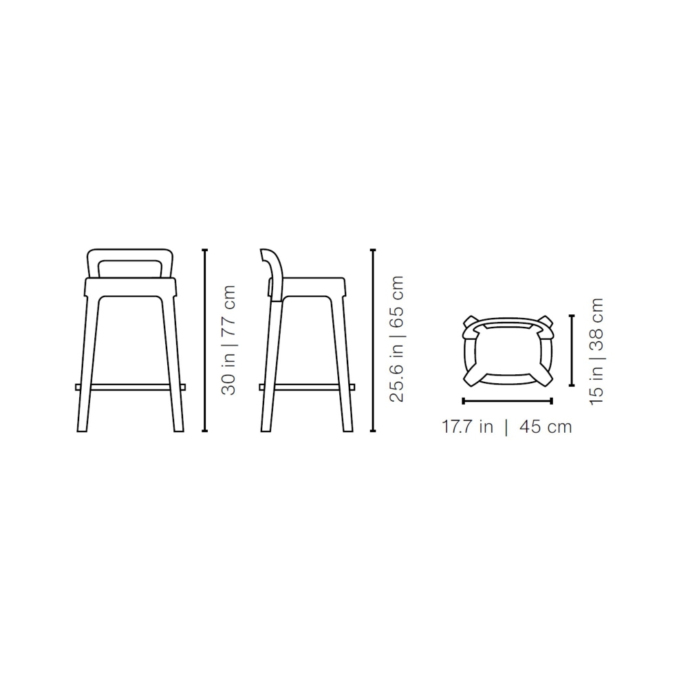 RS Barcelona Sgabello indoor/outdoor Ombra Counter con schienale