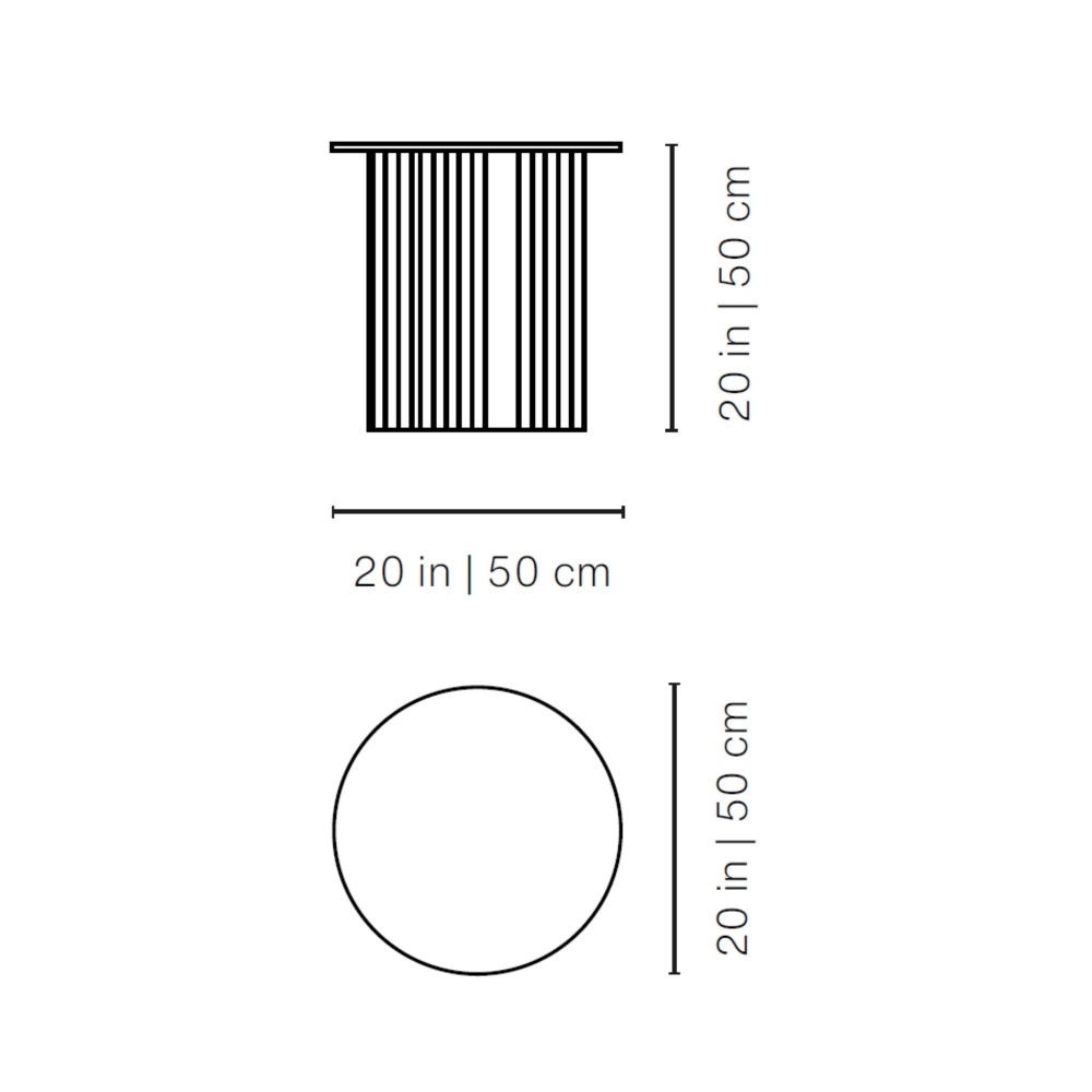 RS Barcelona Plec Round Small indoor/outdoor coffee table Ø50x50h cm