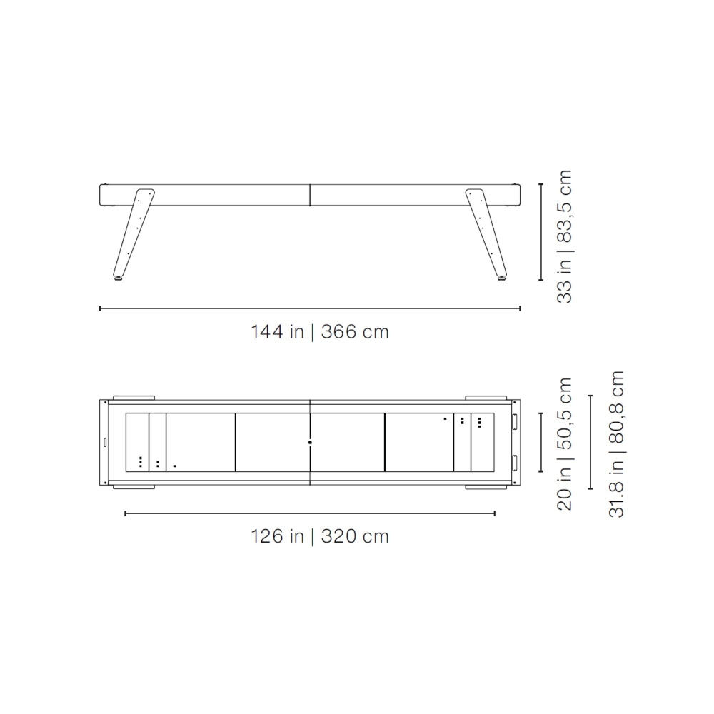 RS Barcelona Tavolo da shuffleboard Track (12 ft American)