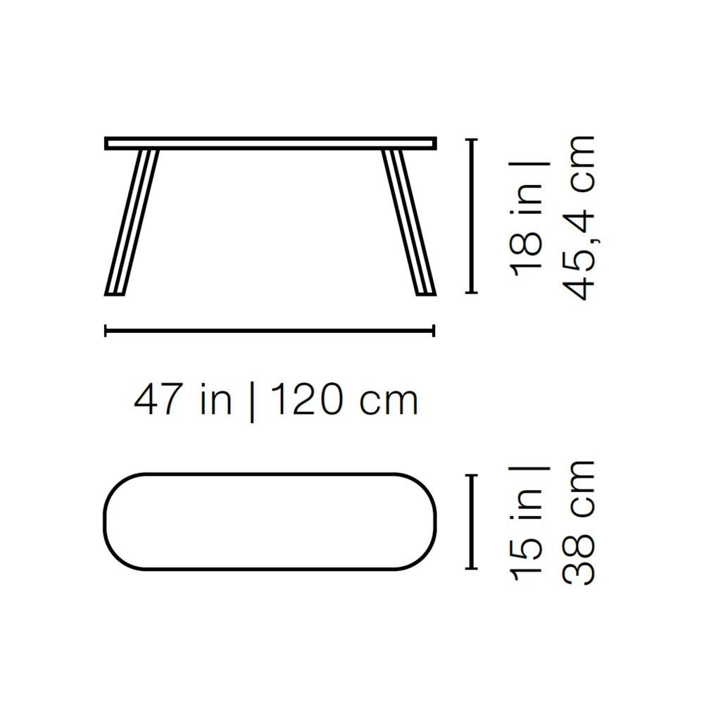 RS Barcelona You and Me indoor/outdoor Bench 120x38x45,4h cm