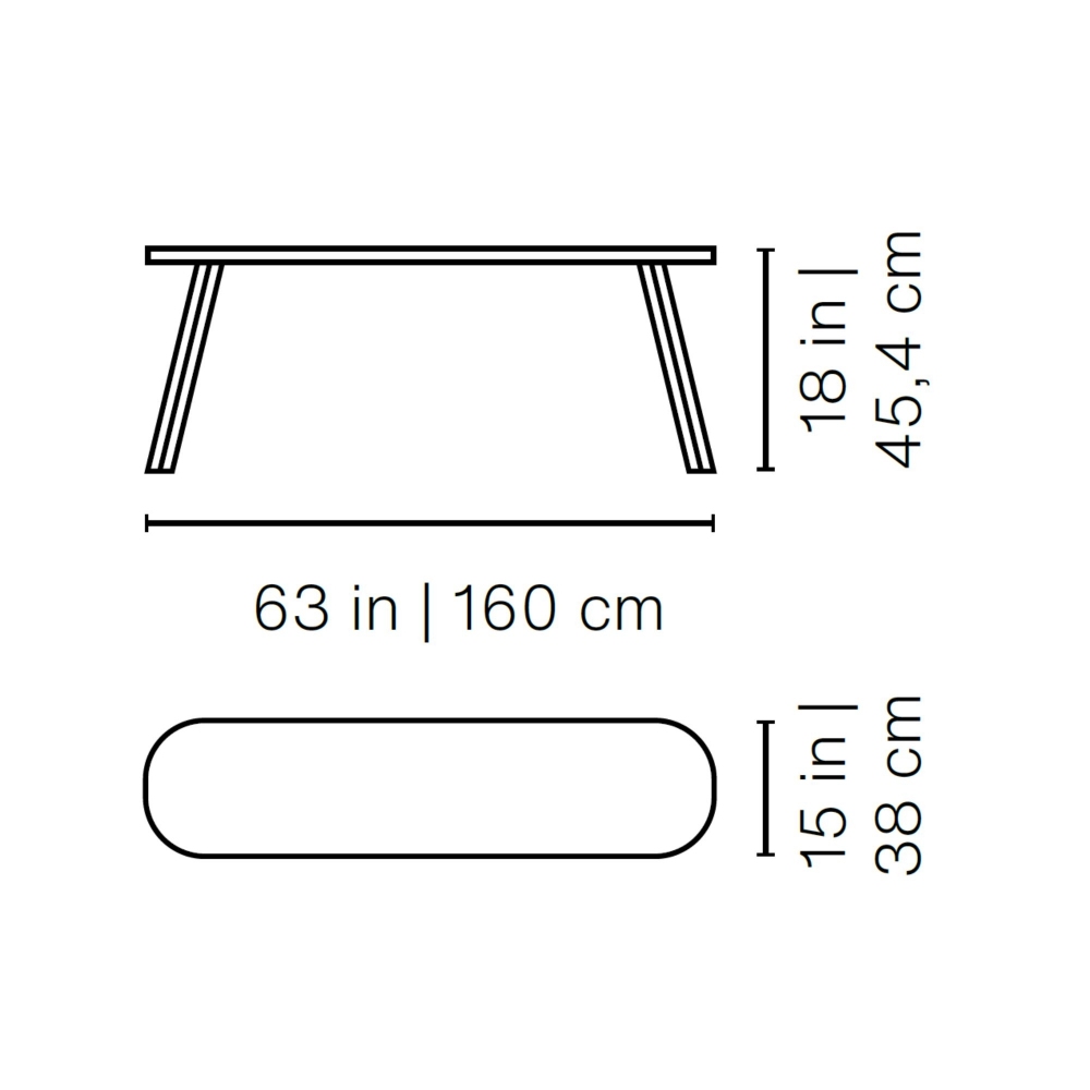 RS Barcelona You and Me indoor/outdoor Bench 160x38x45,4h cm