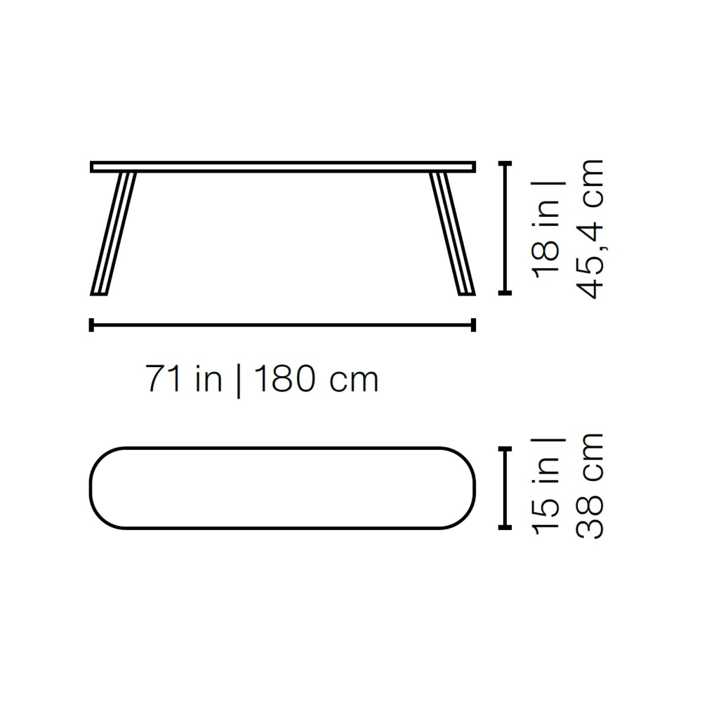 RS Barcelona Panca indoor/outdoor You and Me 180x38x45,4h cm
