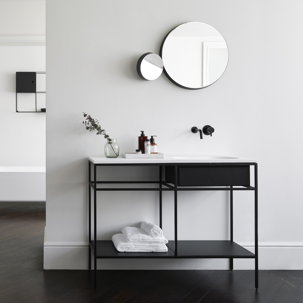 Ex.t Consolle da bagno Frame con lavabo, piano d'appoggio e cassetti inclusi