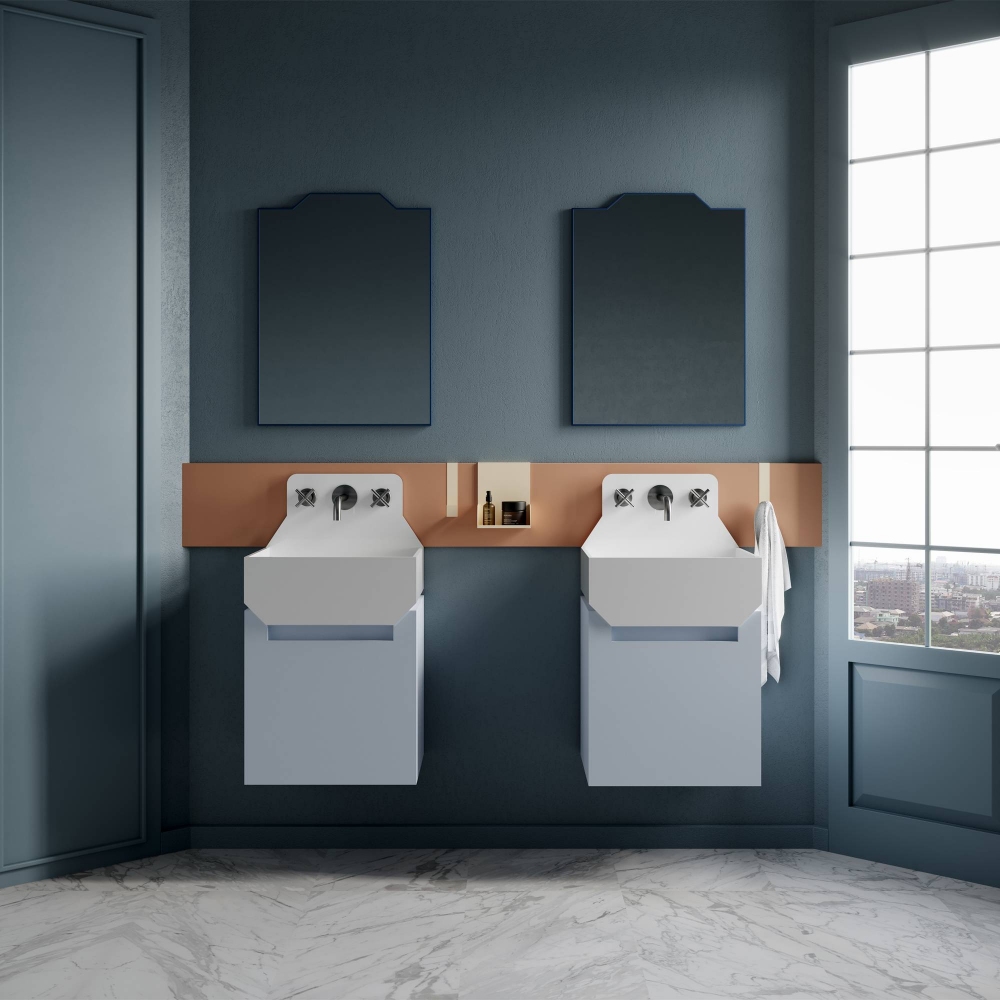 Ex.t  Frieze One High wall-mounted basin - with included support bracket