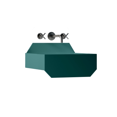 Ex.t Frieze One High Low wall-mounted basin - with support bracket included