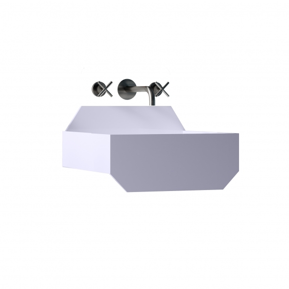 Ex.t Lavabo da parete Frieze One High Low - Staffa di supporto inclusa