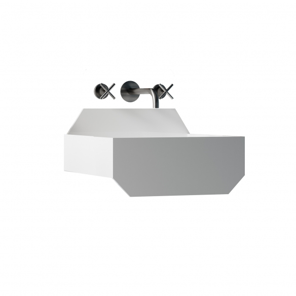 Ex.t Lavabo da parete Frieze One High Low - Staffa di supporto inclusa