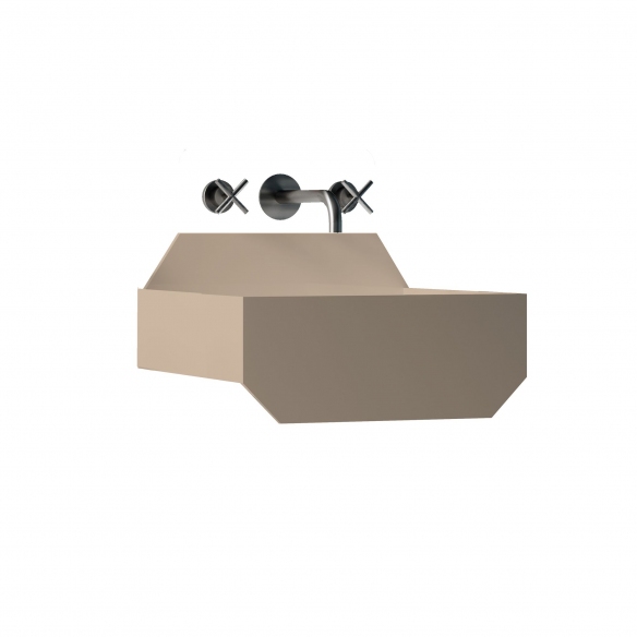 Ex.t Lavabo da parete Frieze One High Low - Staffa di supporto inclusa