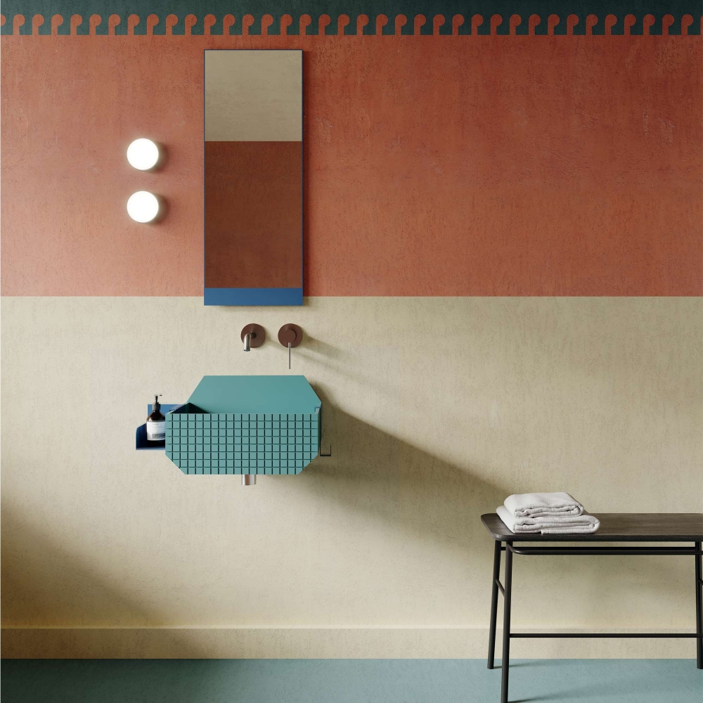 Ex.t Frieze One High Low wall-mounted basin - with support bracket included