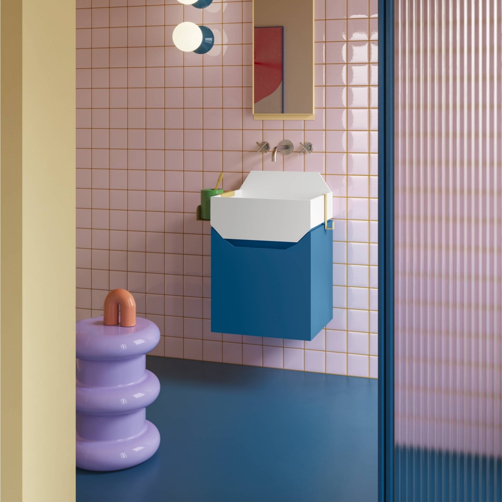 Ex.t Frieze mirror with colored frame