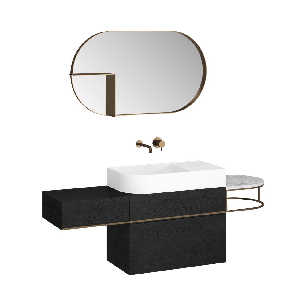 Ex.t Nouveau countertop basin with a right-hand shelf