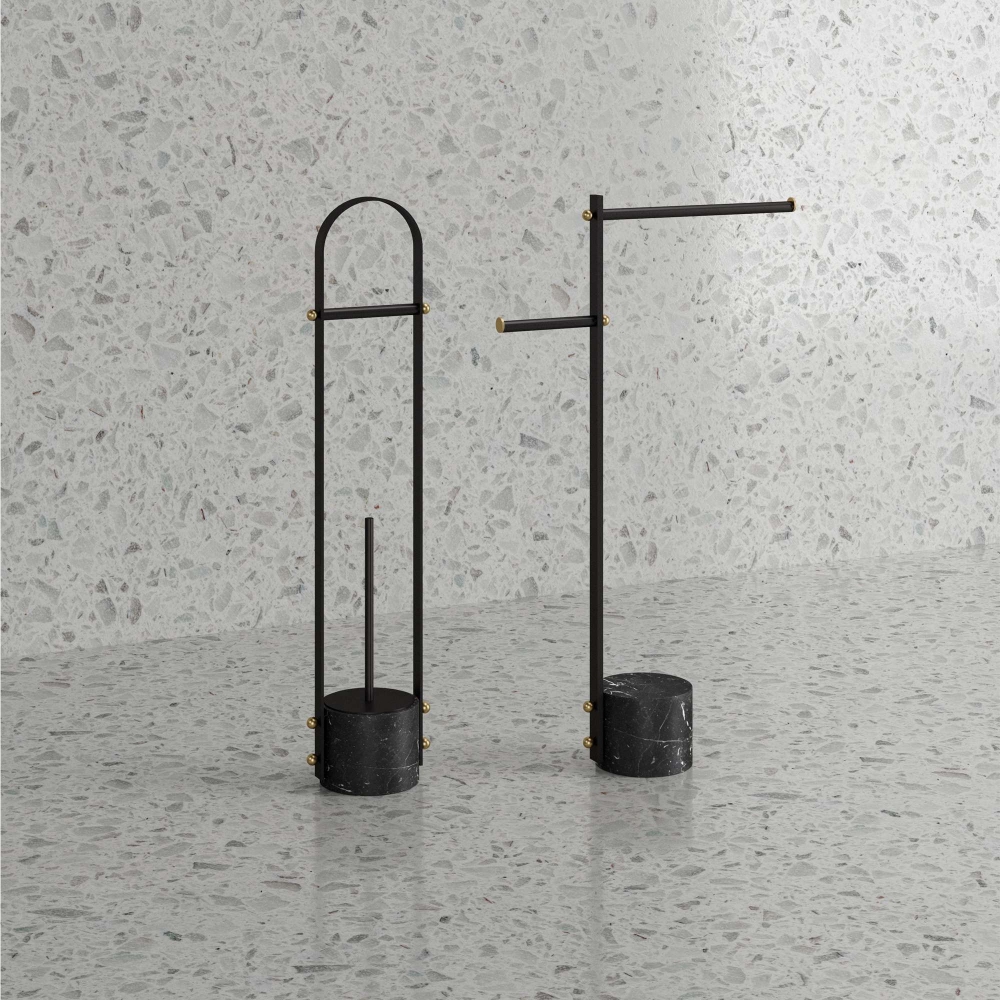 Ex.t Nouveau TBS free-standing toilet paper holder/brush