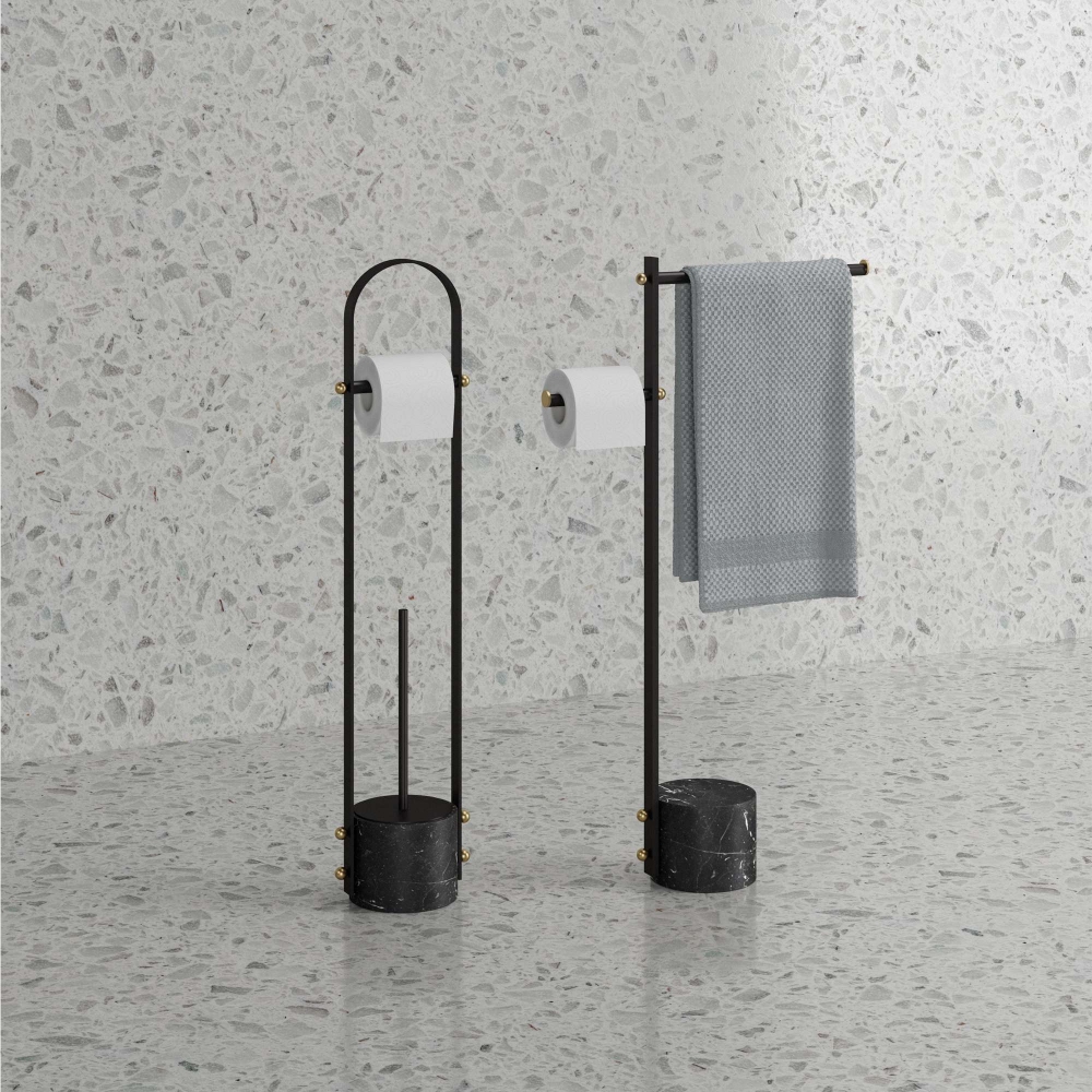 Ex.t Nouveau TBS free-standing toilet paper holder/brush