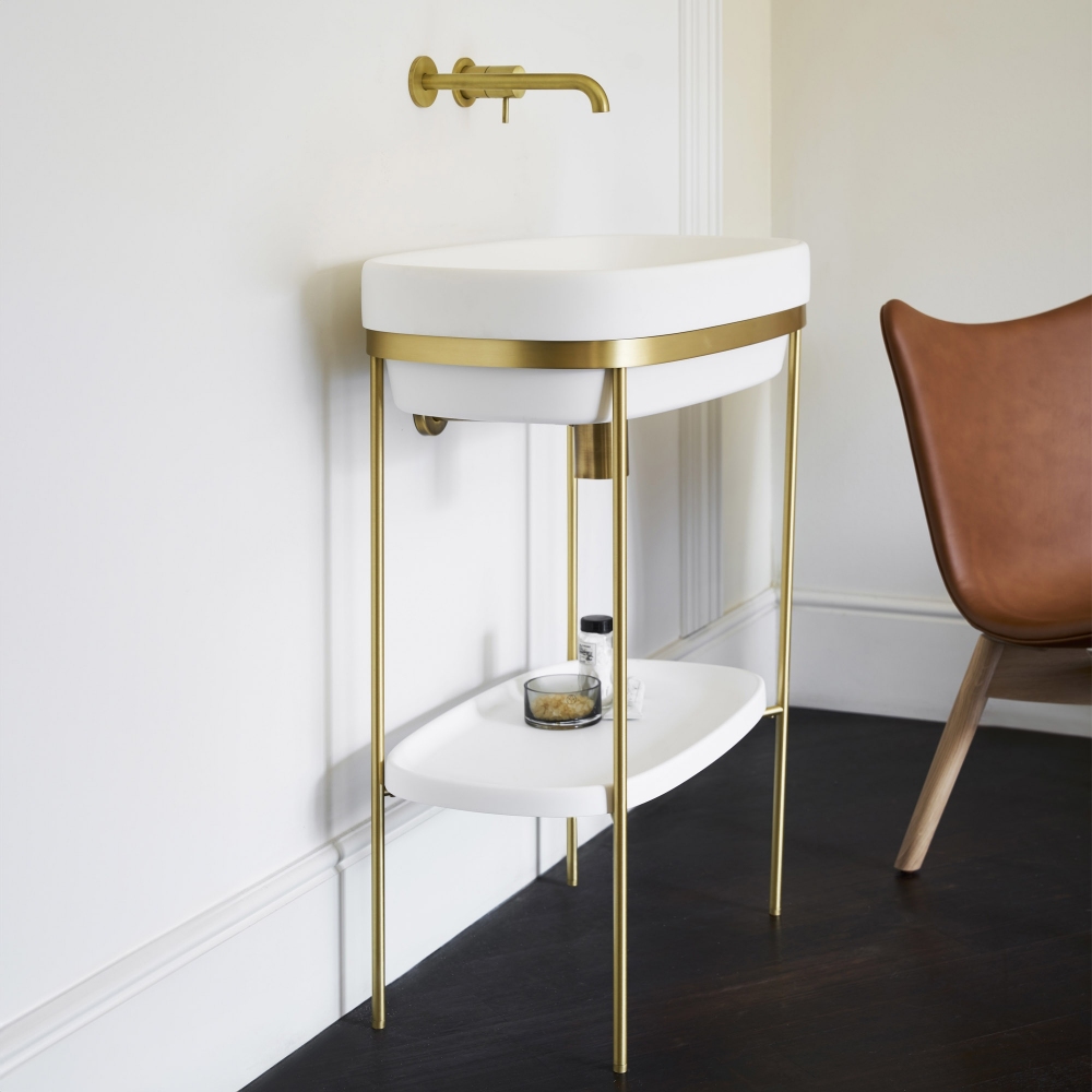 Ex.t Consolle da bagno Ribbon con lavabo incluso