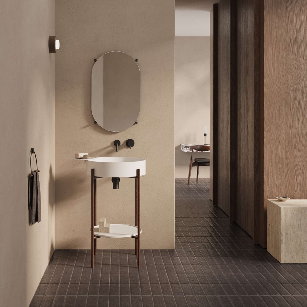 Ex.t Consolle da bagno Stand con lavabo tondo incluso