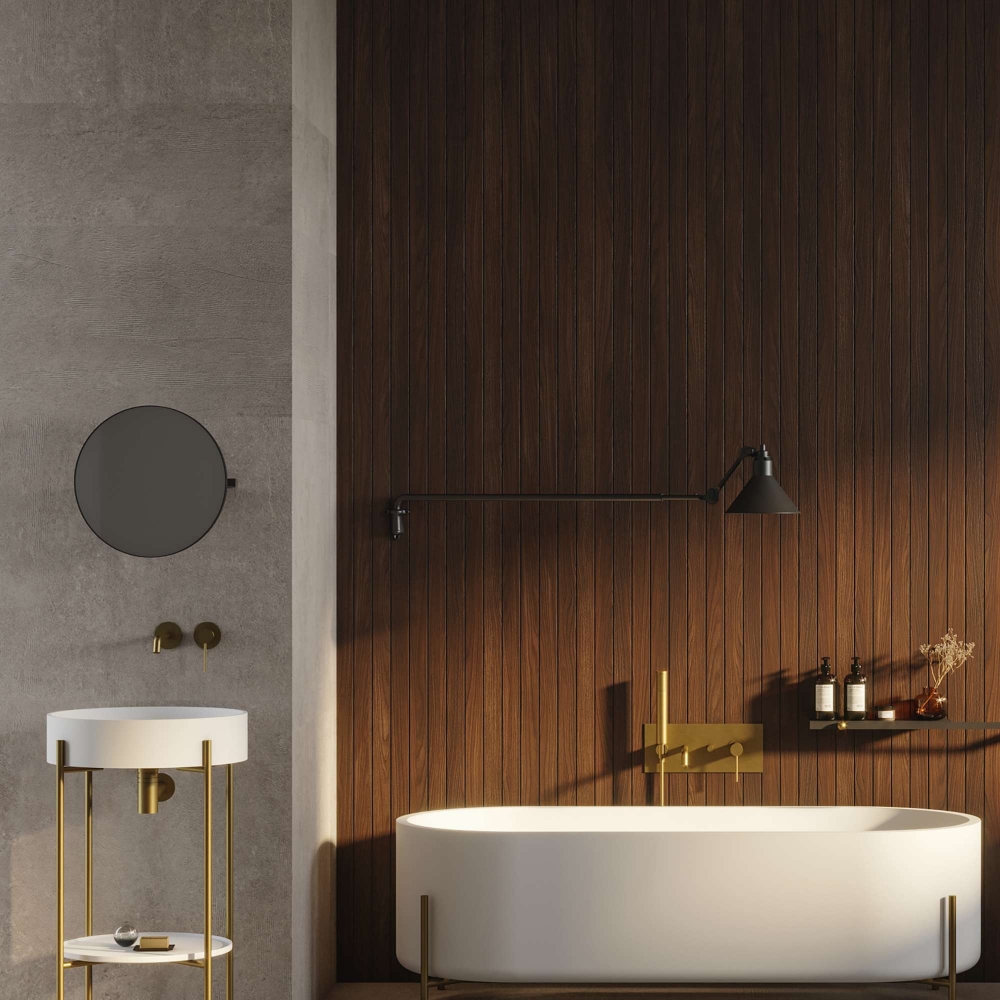 Ex.t Consolle da bagno Stand con lavabo tondo incluso