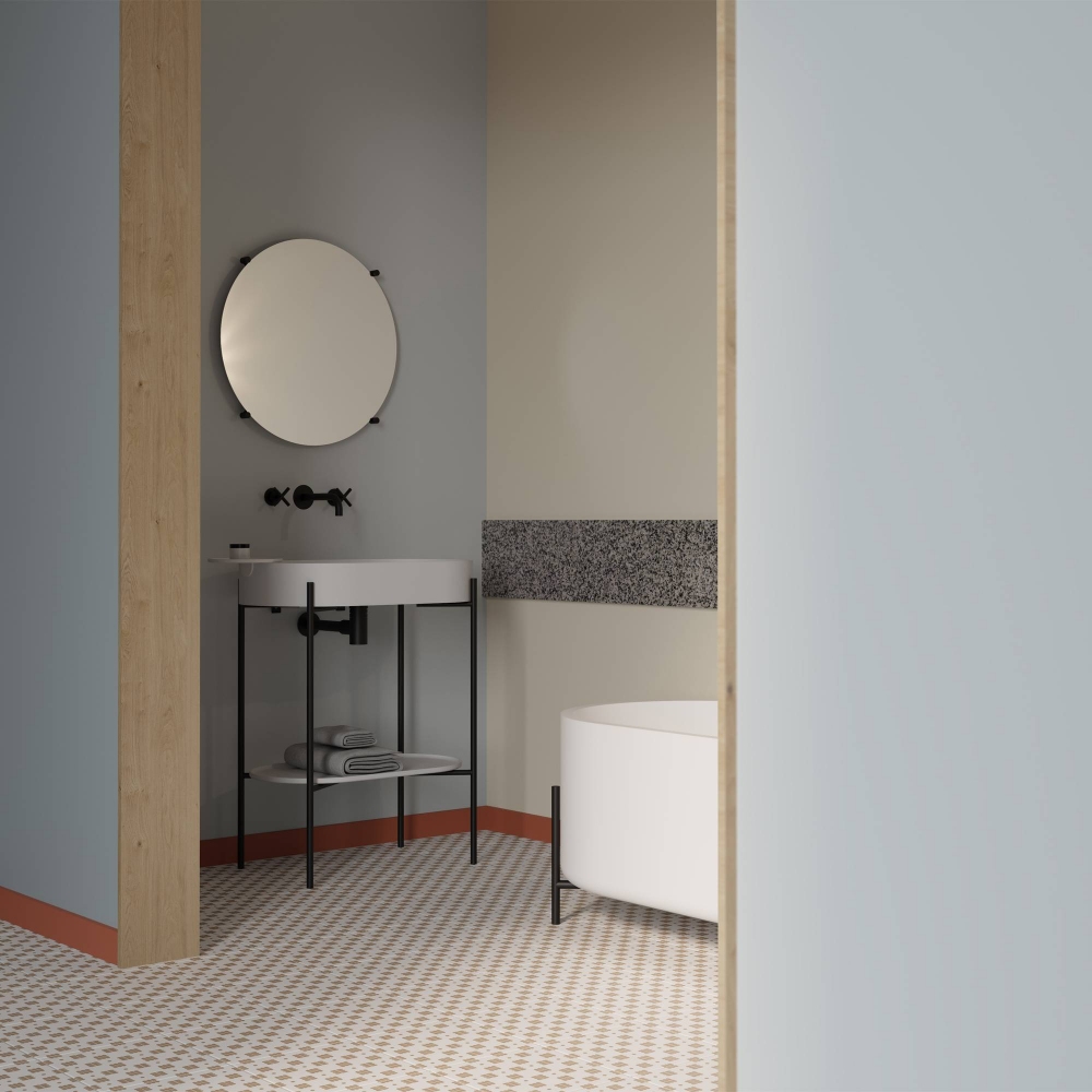 Ex.t Stand Round Wall Mirror